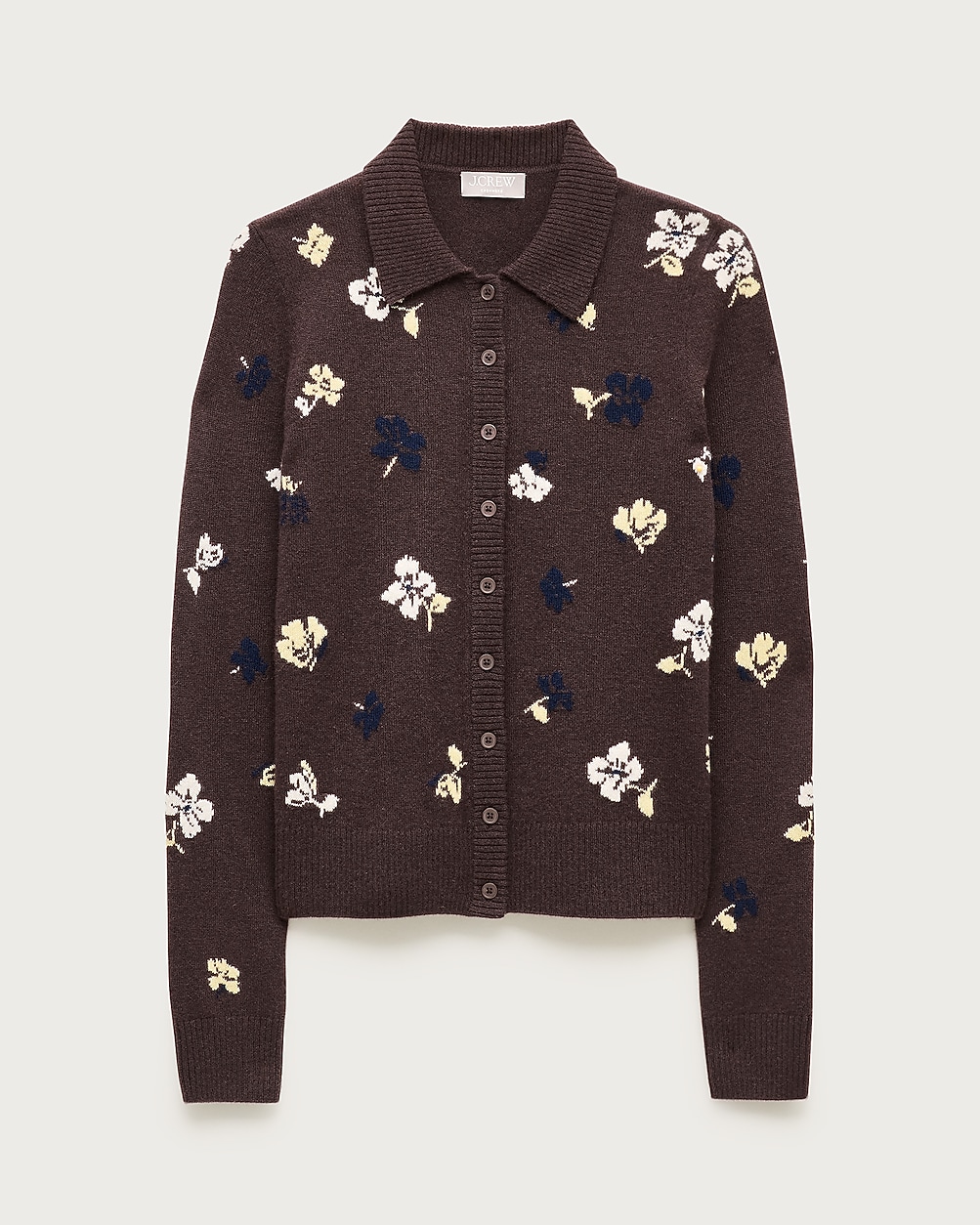 Cashmere Floral Jacquard Cardigan Sweater For Women | J.Crew