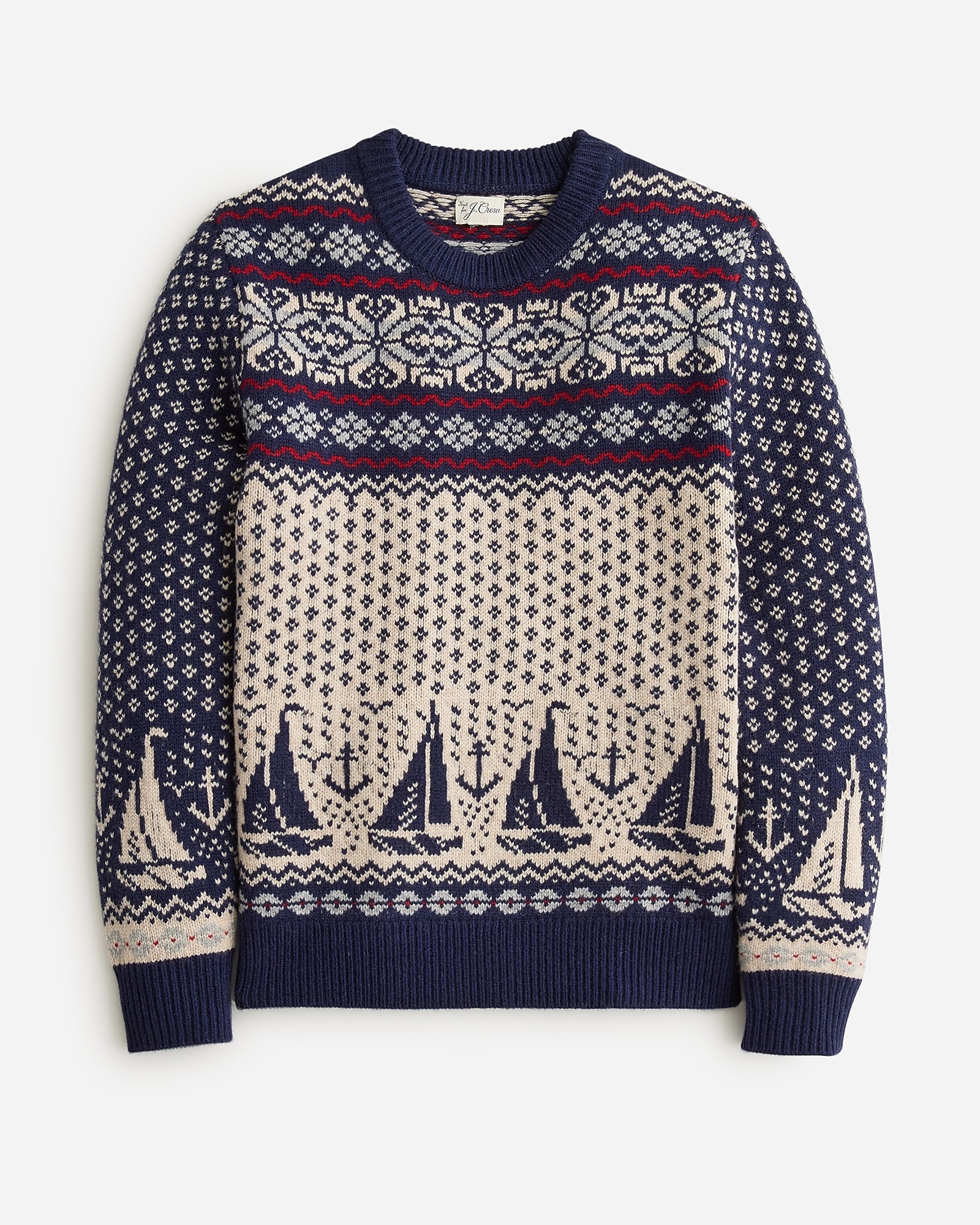Lambswool Fair Isle Sweater With Bird's Eye For Men | J.Crew