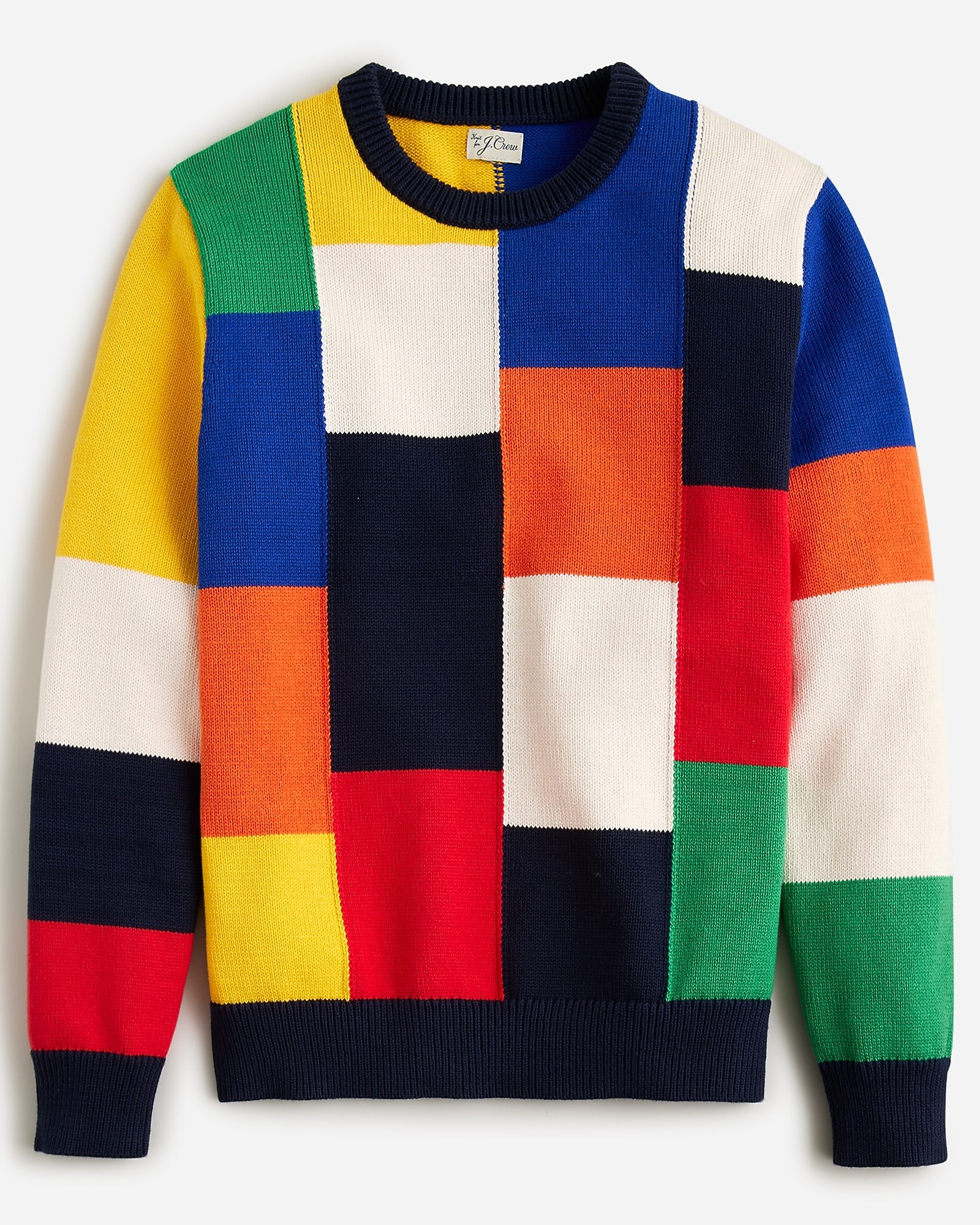 Heritage Cotton Sweater In Patchwork For Men | J.Crew