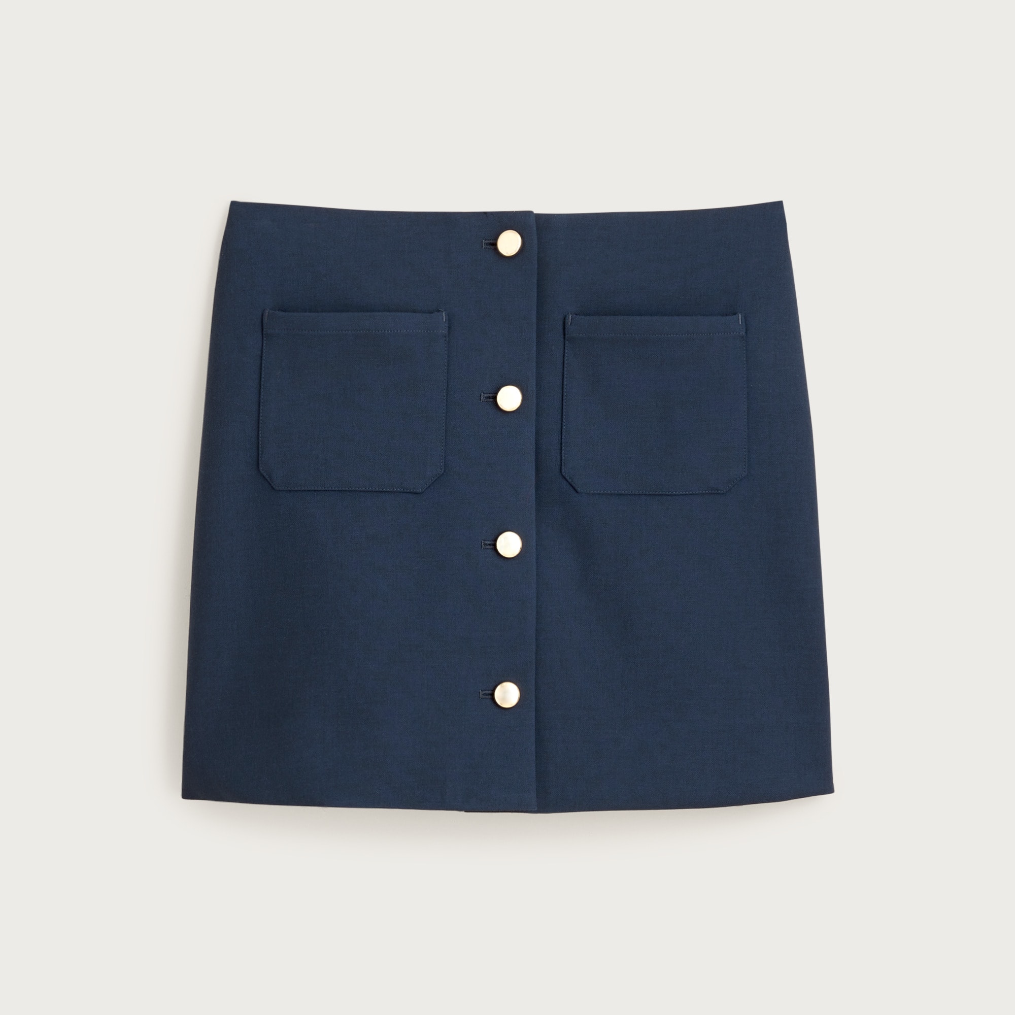 Fairfax Mini Button-front Skirt In Four-season Stretch For Women
