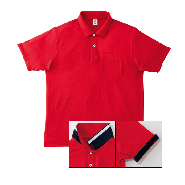 GOSEN 赤 長袖 high school Japan cupポロシャツ GOSEN 赤 長袖 high