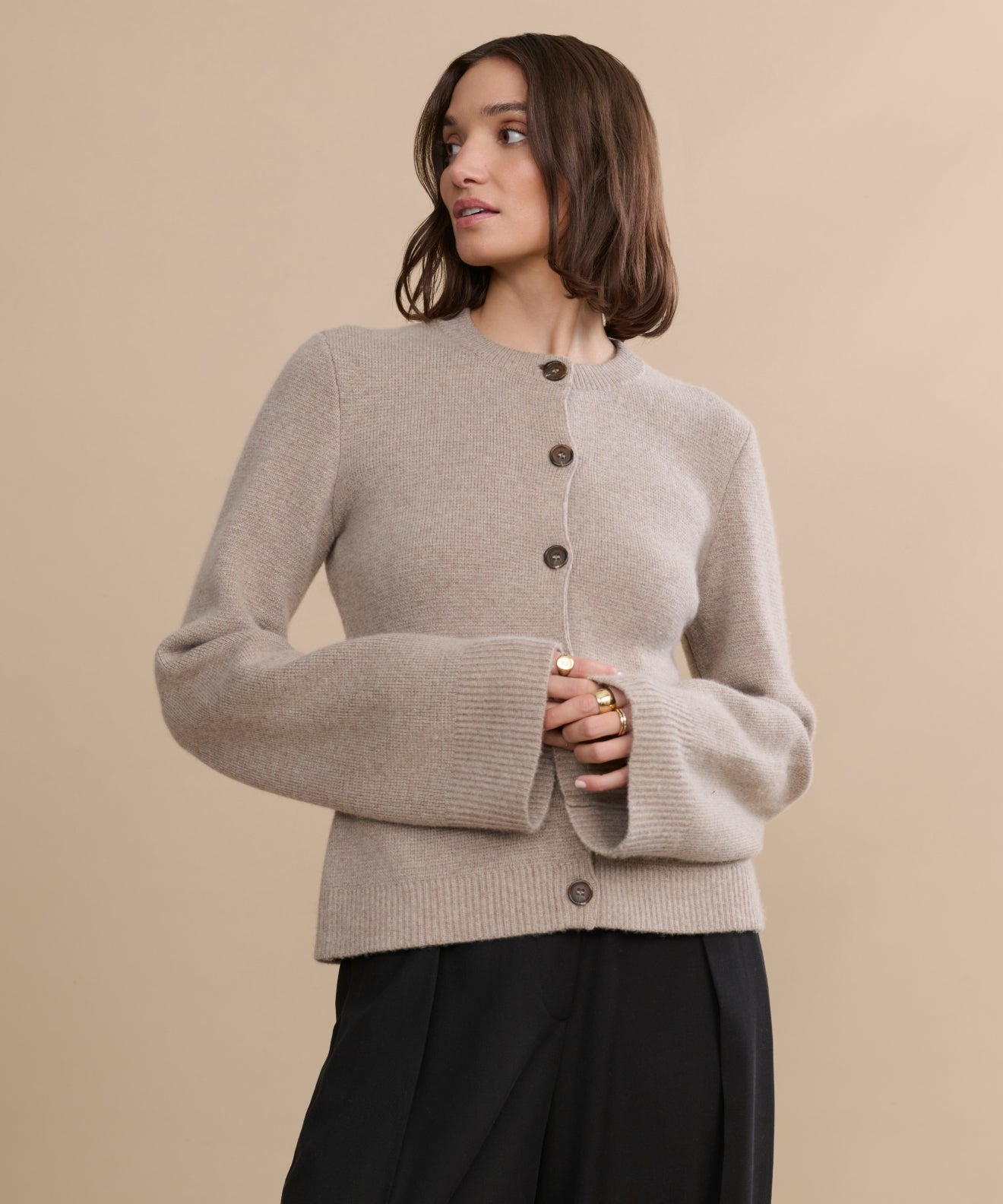 Women's Cooper Cardigan Taupe | Jenni Kayne