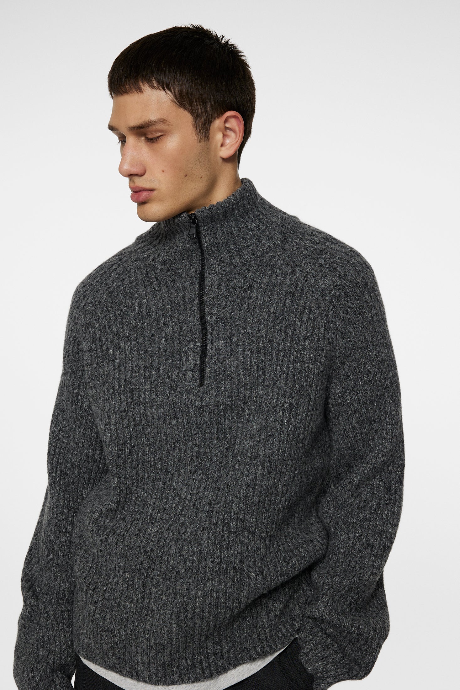 Victor Zip Wool Sweater / Dark Grey Melange – J.Lindeberg