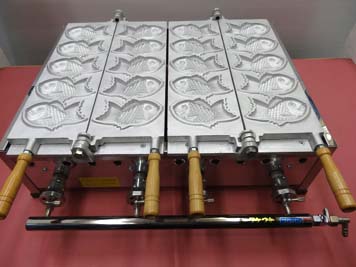 たい焼き機 5匹x2連 白