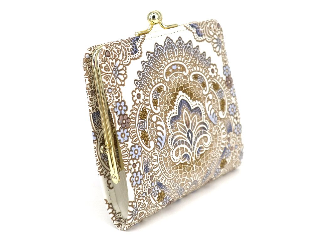 完売【限定アイテム】アンティークレース＜ビオラ＞ 四角いがま口［t］