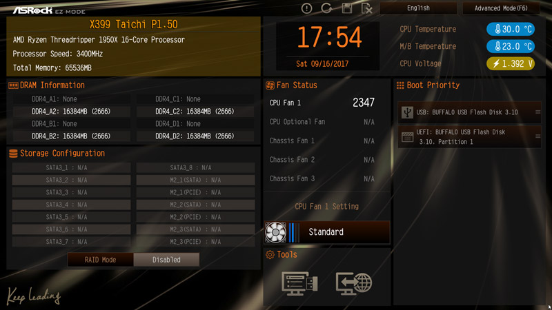 ASRock X399 Taichi AMD TR4 Motherboard Review BIOS and Overclocking