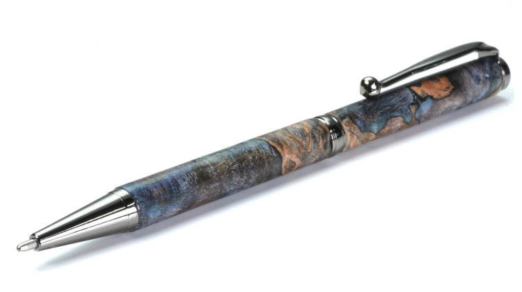 スタビライズドウッド・ペン生地 メープルバール・青 | つくる人を