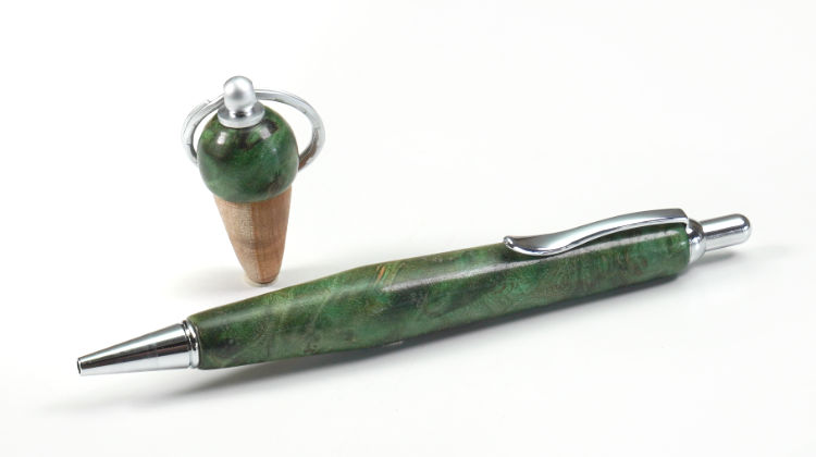 スタビライズドウッド・ペン生地 メープルバール・緑 | つくる人を