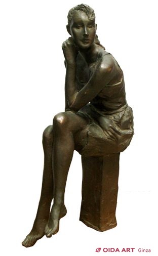 彫刻家 朝倉響子 レリーフ 「晨」 1990 額入 ◇父は東洋のロダン 朝倉