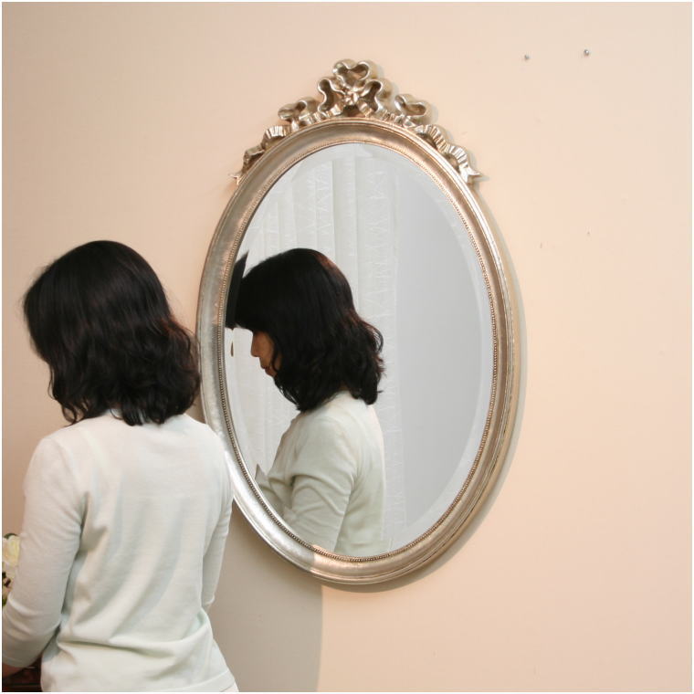 鏡 ミラー fa2646si イタリア製 アンティーク調 オーバル ウォール