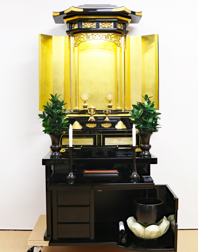 創価学会 厨子型 中古仏壇 1032 3尺 黒塗収納式 梅園 | 桜梅桃李.com