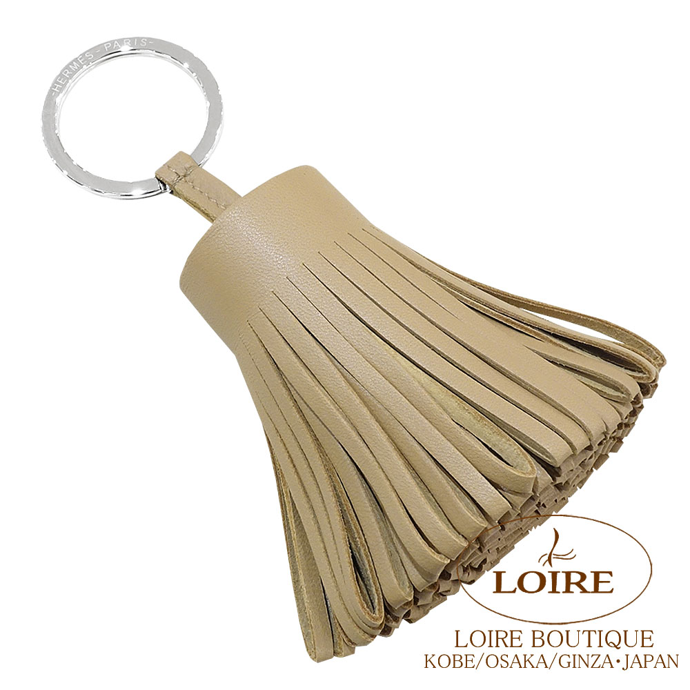エルメス カルメン キャメル シルバー金具 新品未使用 エルメス<br>カルメン キーリング<br>チャイ<br>ラムスキン<br