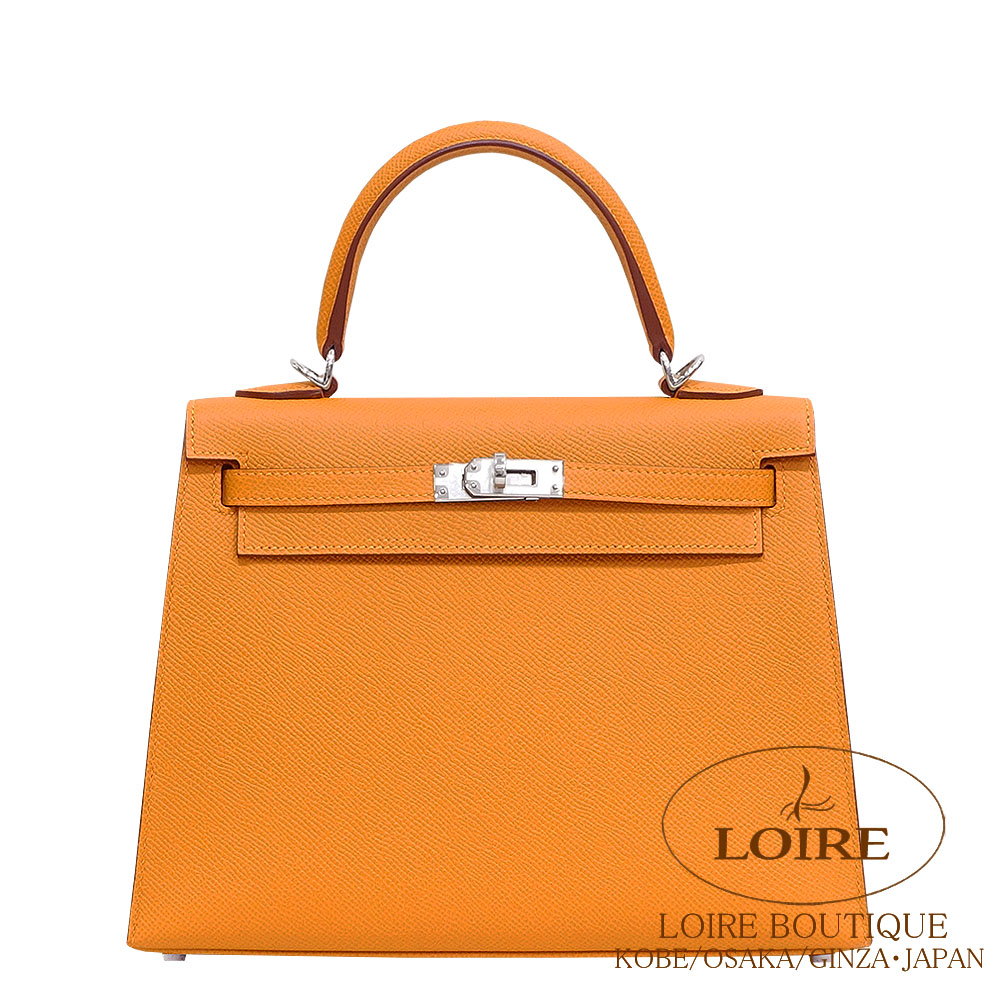 ケリー25 エプソン　外縫い エルメス ケリー 25 外縫い クレ ヴォーエプソン レディース バッグ