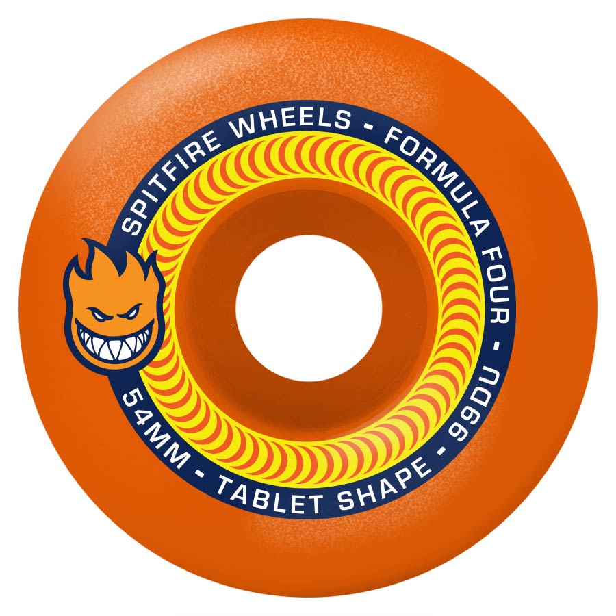 Spitfire Formula Four Tablets 54mm 99a Neon Orange - CalStreets