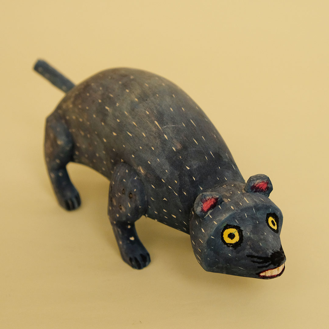 タヌキ（木彫 置物）- LABRAVA [メキシコ 民芸 フォークアート 雑貨]