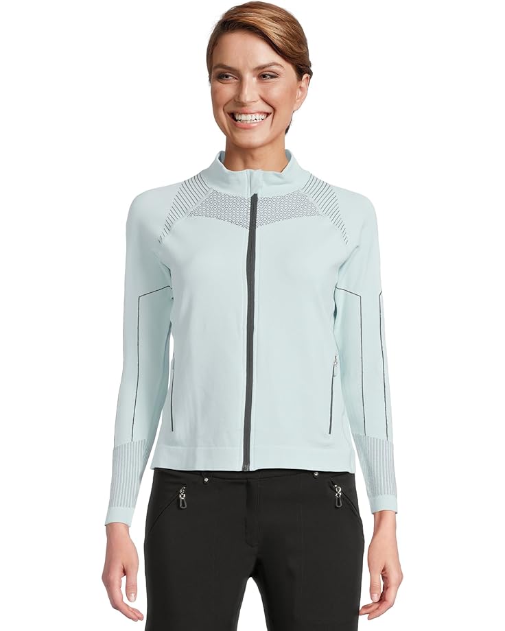 Jamie Sadock Women's Full Zip Hi-Low Sweater-Black The Ladies Pro Shop