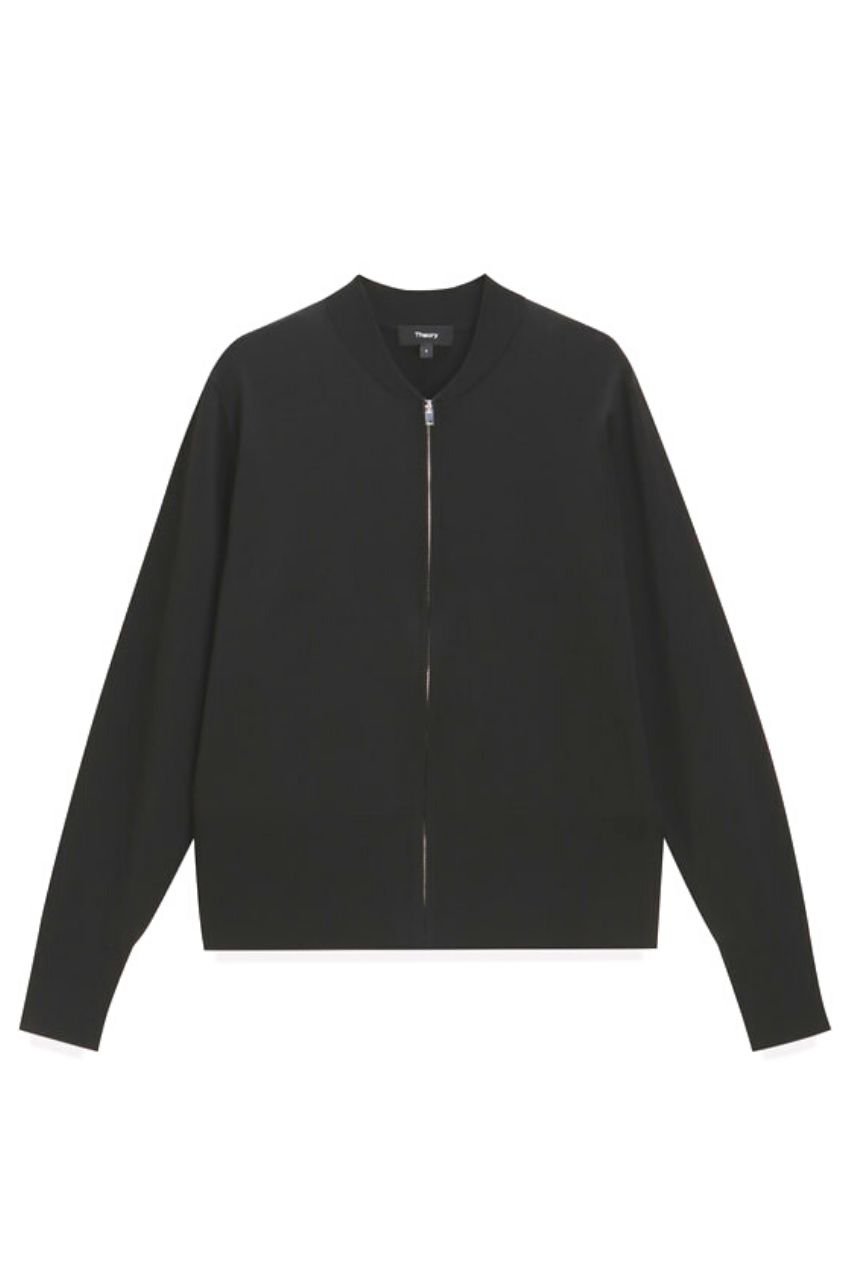 Theory - Compact Crepe Zip Up Bomber / コンパクトクロップドジップ