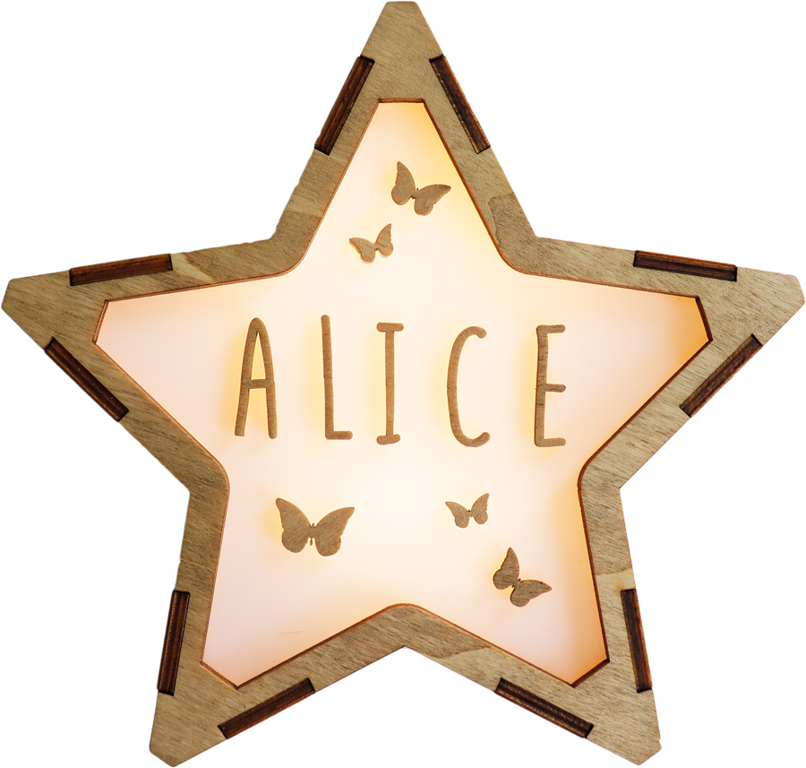 VINTIUN】ビンティウン 名入れ注文 スターライト 4. LOVE 木製星型