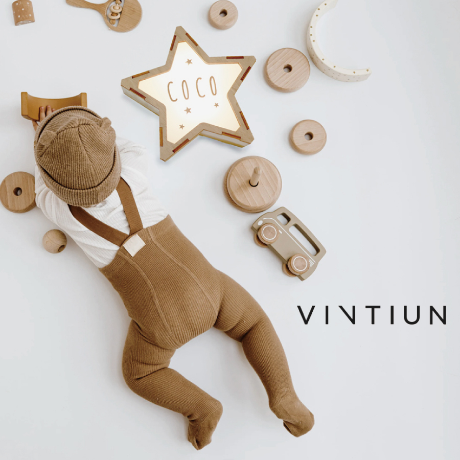 VINTIUN】ビンティウン スタールームライト 木製星型ライト ナイト