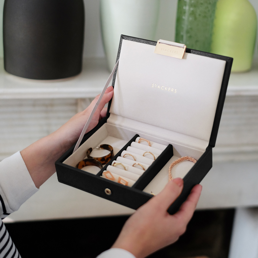 STACKERS】ミニ ジュエリーボックス Lid リッド ブラック Black