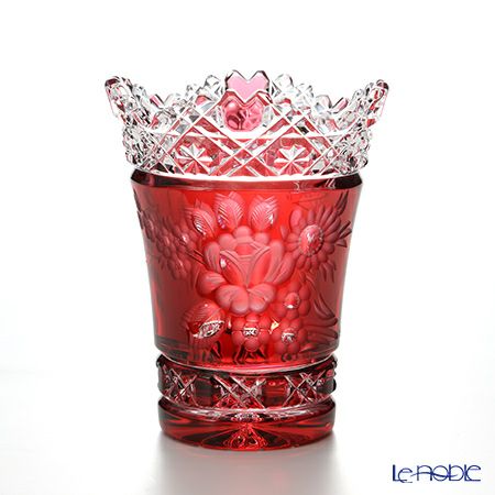 s*s様 赤色花模様のマイセンタンブラークリスタル s*s様 赤色花模様の