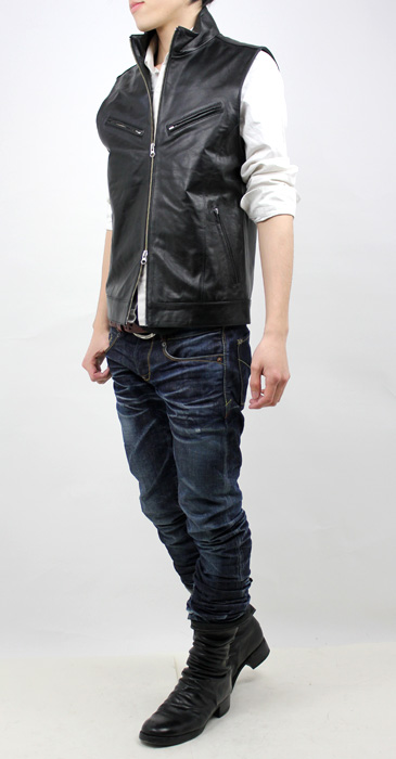 特価品】ラムスキンZIPレザーベスト（羊革）｜革製品専門店レザーハウス