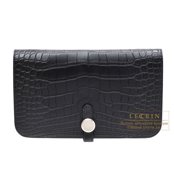 エルメス ドゴンGM ブラック クロコダイル アリゲーターマット