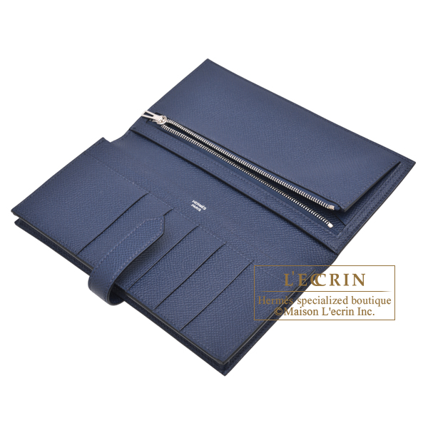 エルメス ベアンスフレ ブルーネイビー ヴォーエプソン シルバー金具