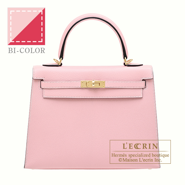 エルメス パーソナルケリー25/外縫い ローズサクラ/ フランボワーズ