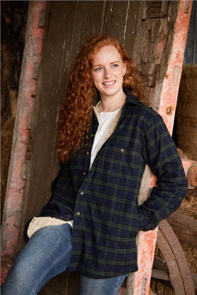 Fleece Shirt Ladies - Green Tartan | Lee Valley Ireland
