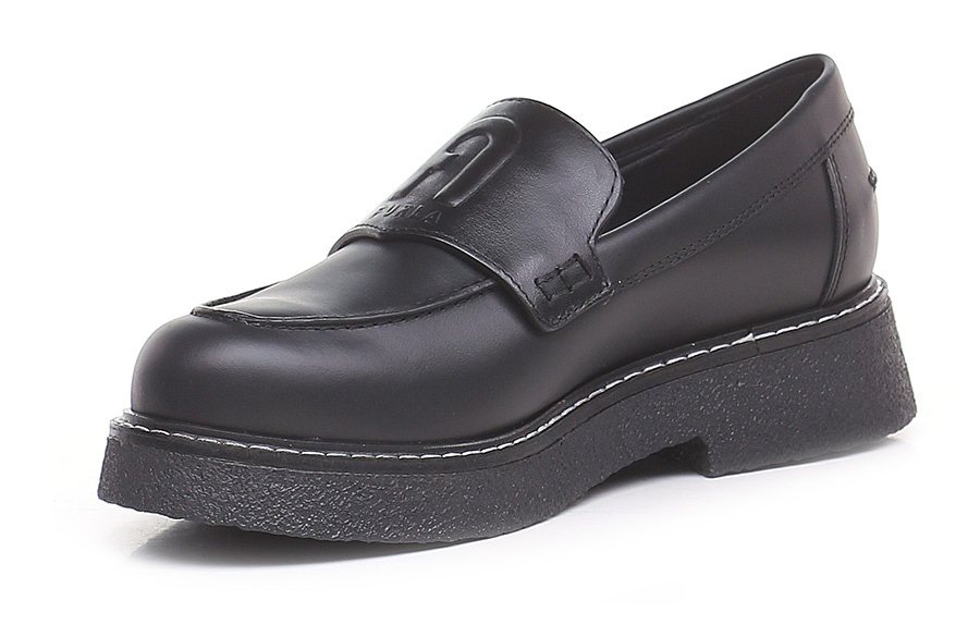 FURLA 黒 レザー 厚底ローファー 37 FURLA 黒 レザー 厚底ローファー