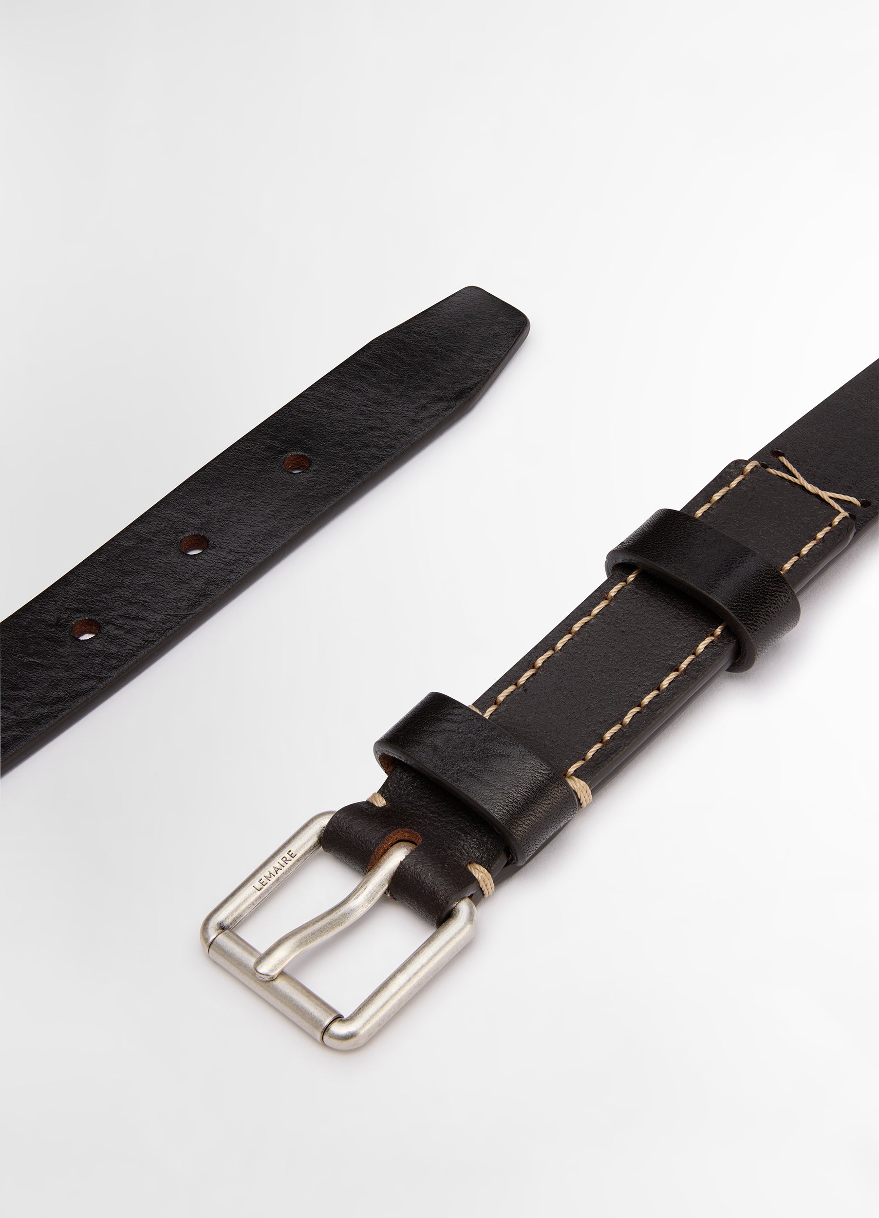 REVERSED BELT 25 - Dark Brown - Vegetable Leather - Unisex | LEMAIRE