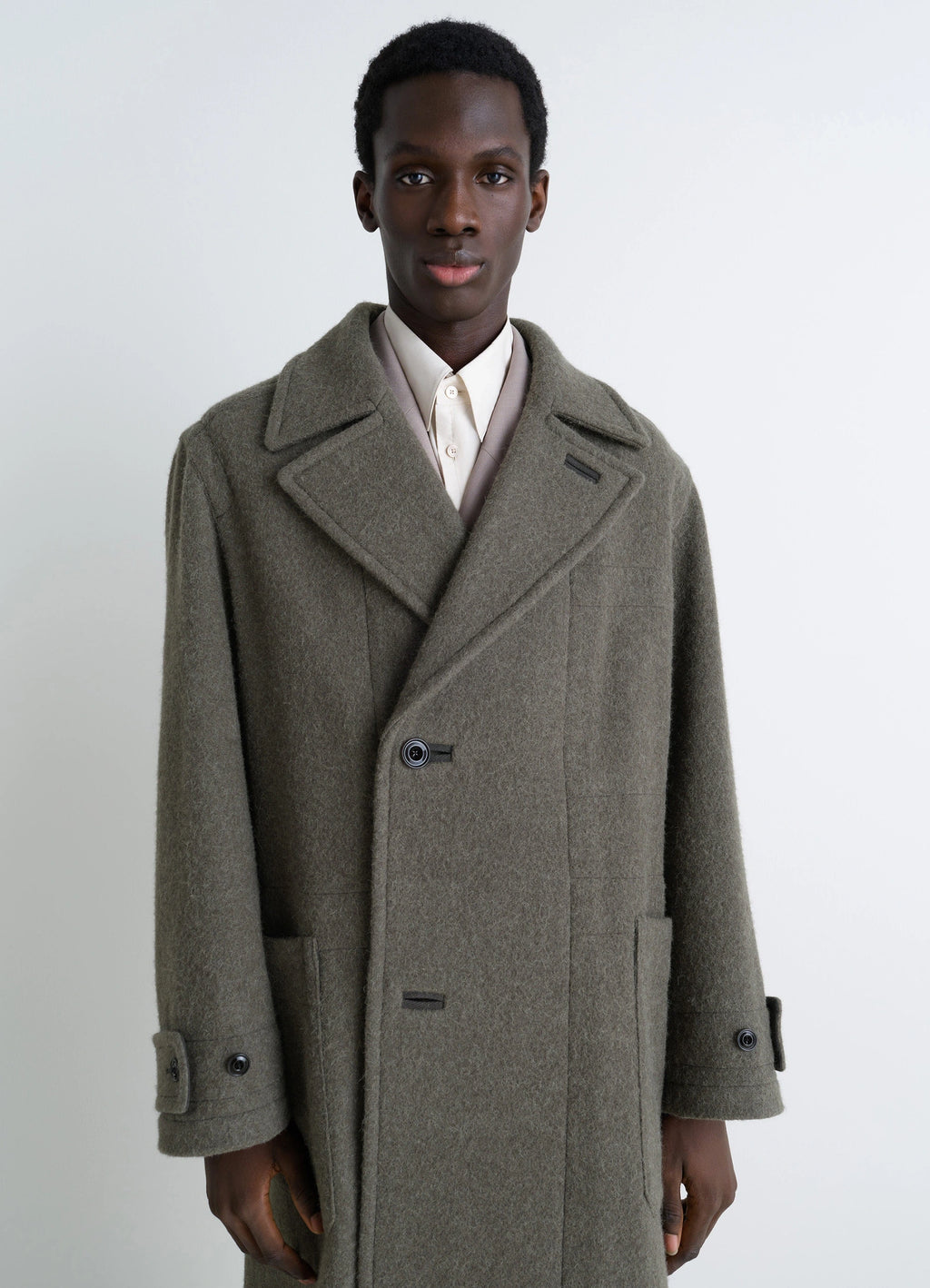 SOFT COAT - Dark Khaki - Soft Wool Alpaca - Men | LEMAIRE