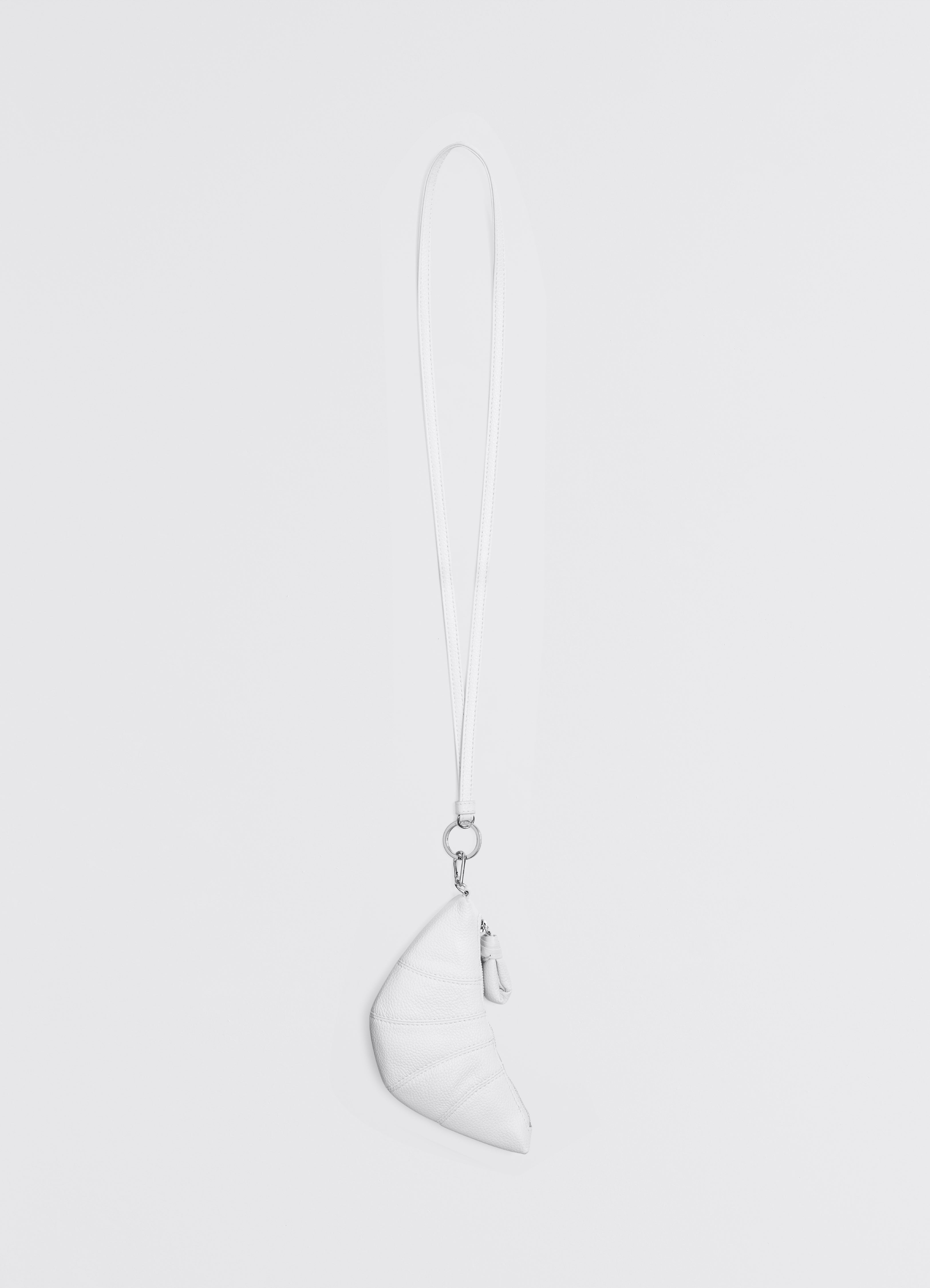 CROISSANT COIN PURSE NECKLACE - Chalk - Soft Grained Leather