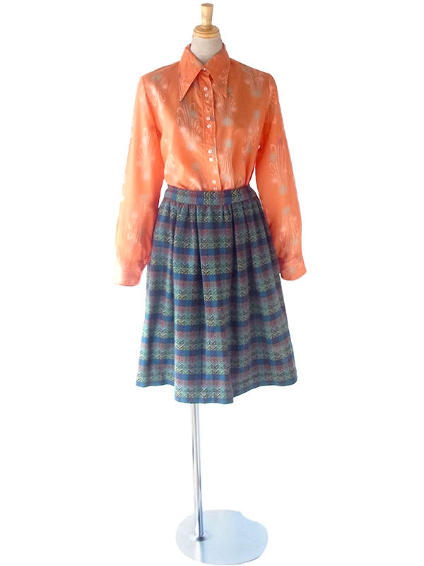 ヨーロッパ古着】フランス買い付け 60年代製 グリーン X カラフル