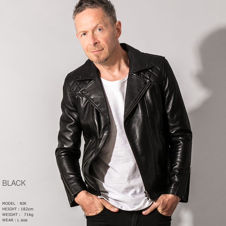 Liugoo Leathers 本革 パッドダブルライダースジャケット メンズ