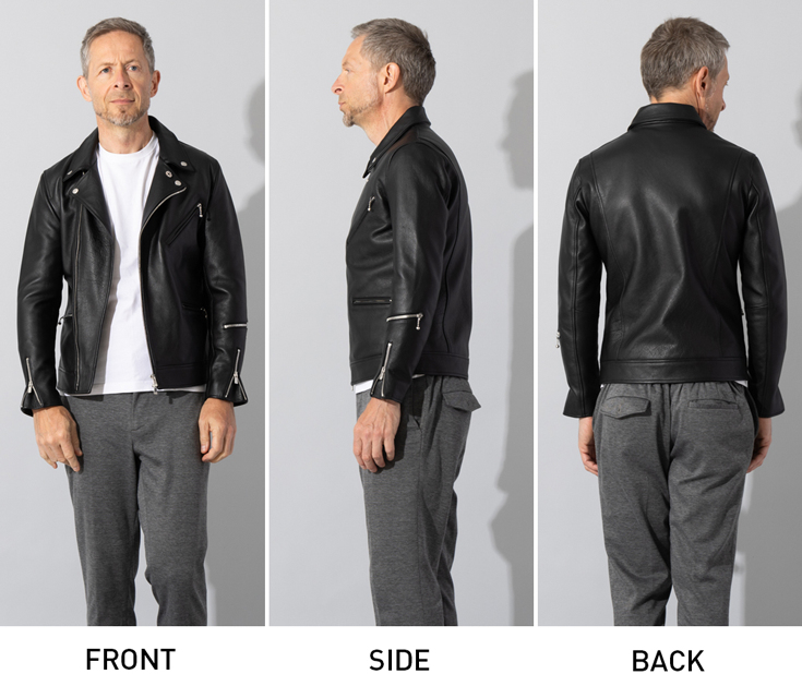 LIUGOO PLUS 本革 ダブルライダースジャケット メンズ リューグー