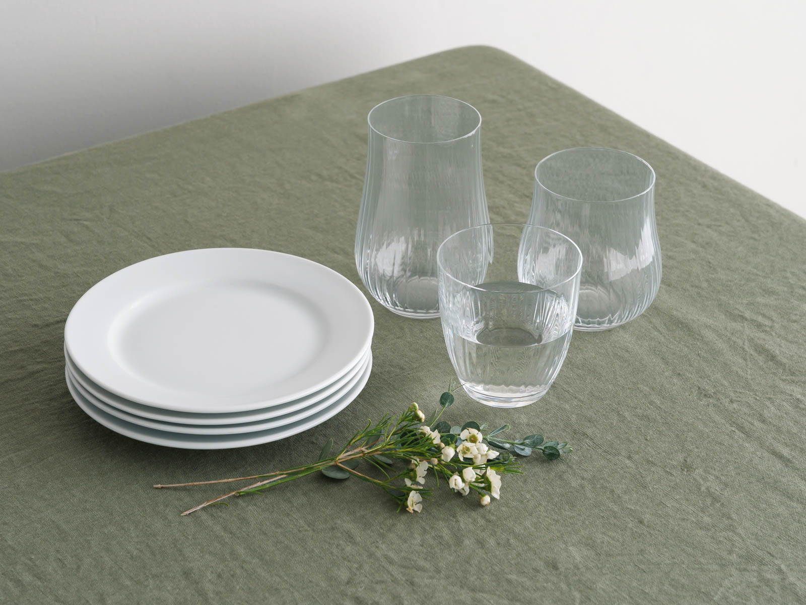 Lino e Lina リネン ホワイトテーブルクロス 150×150 Lino e Lina