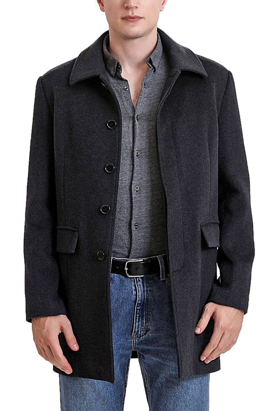 BGSD Men Michael Cashmere Wool Blend Car Coat – Luxury Lane