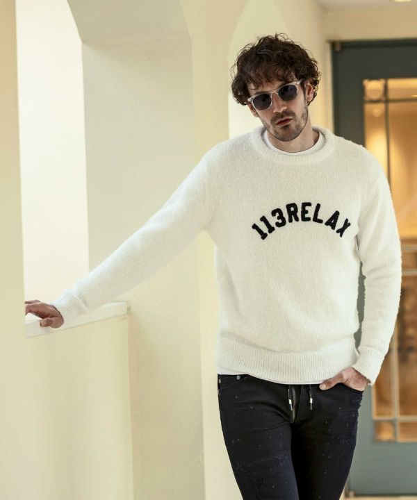 1PIU1UGUALE3 RELAX - フロントロゴブークレニット / usk-23021