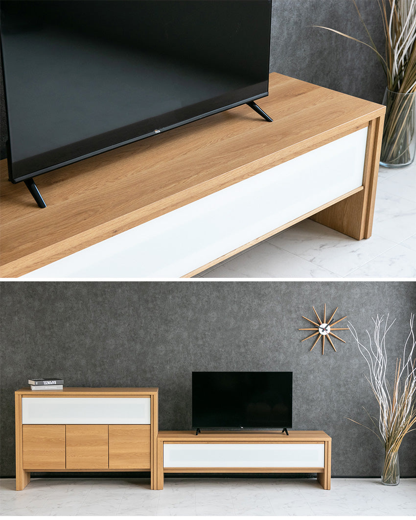 lushroom テレビボード スモークガラス 引き出し 収納 テレビ台