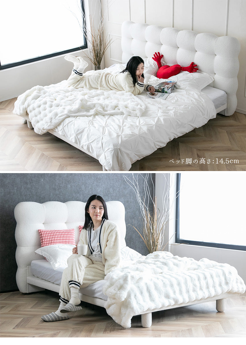 lushroom ベッド（マットレス付き/フレーム単品） ファブリックベッド