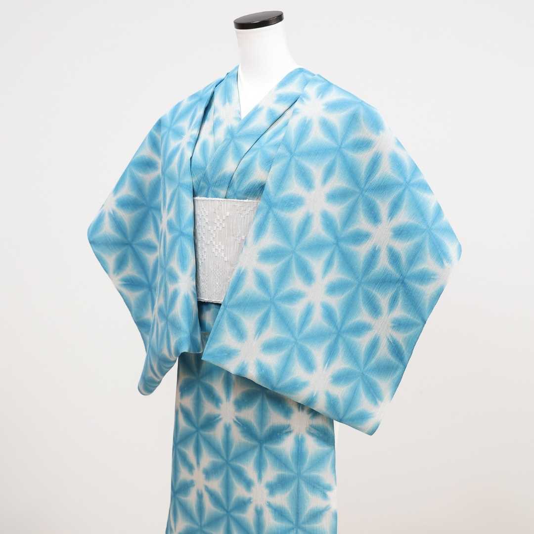 藤井絞「雪花絞」ライトブルー | 普段着きものもたはん