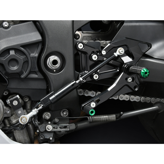 kenji様5セットコスモエンタープライズ！レッグスレンダーサポーター Motovation USA > Bonamici Racing Adjustable Rearsets for Kawasaki