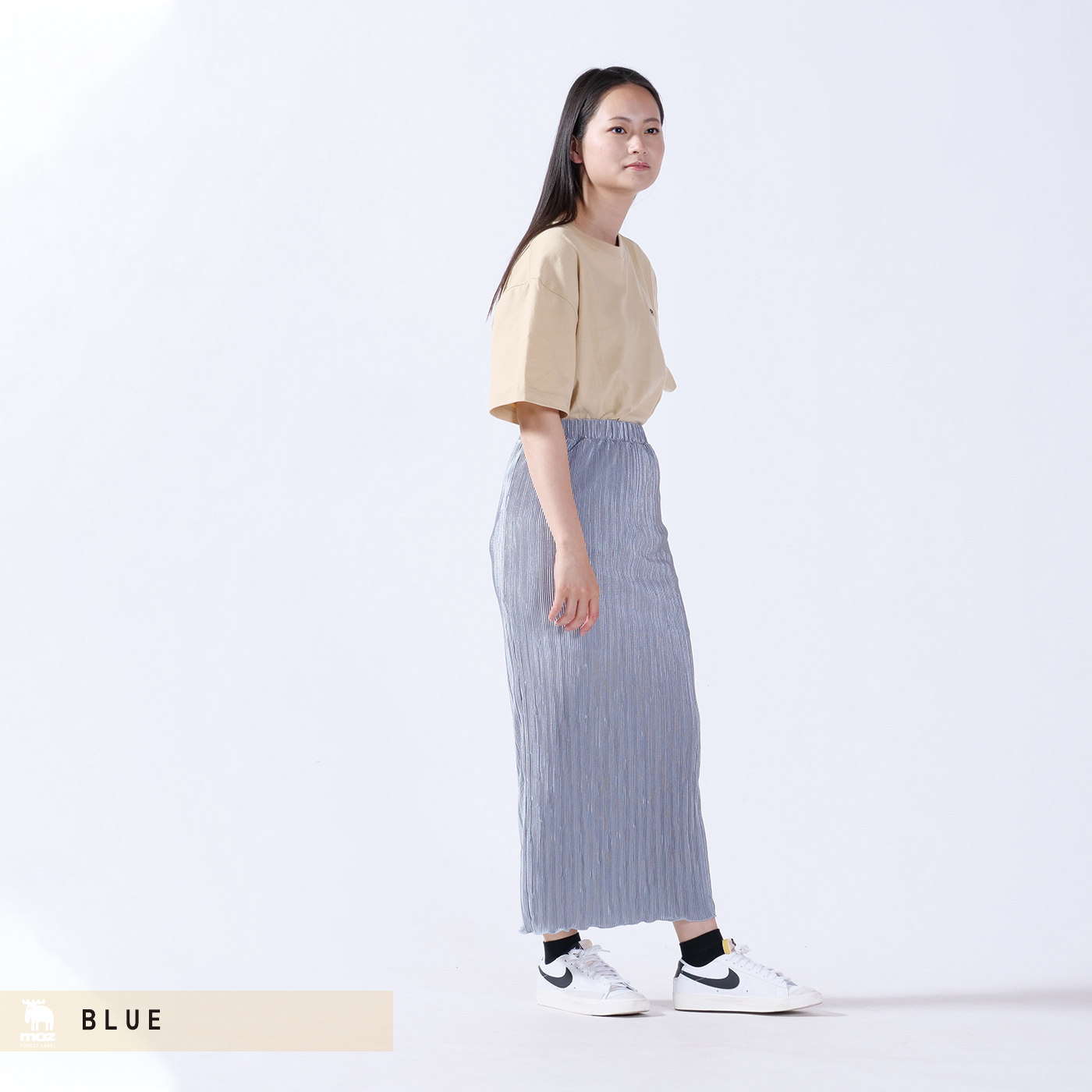MOZ FORESTLABEL サテンプリーツスカート