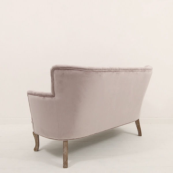 2人掛けソファ ラウンジチェア ベルベットピンク ×猫脚 PJ622 2Pソファ