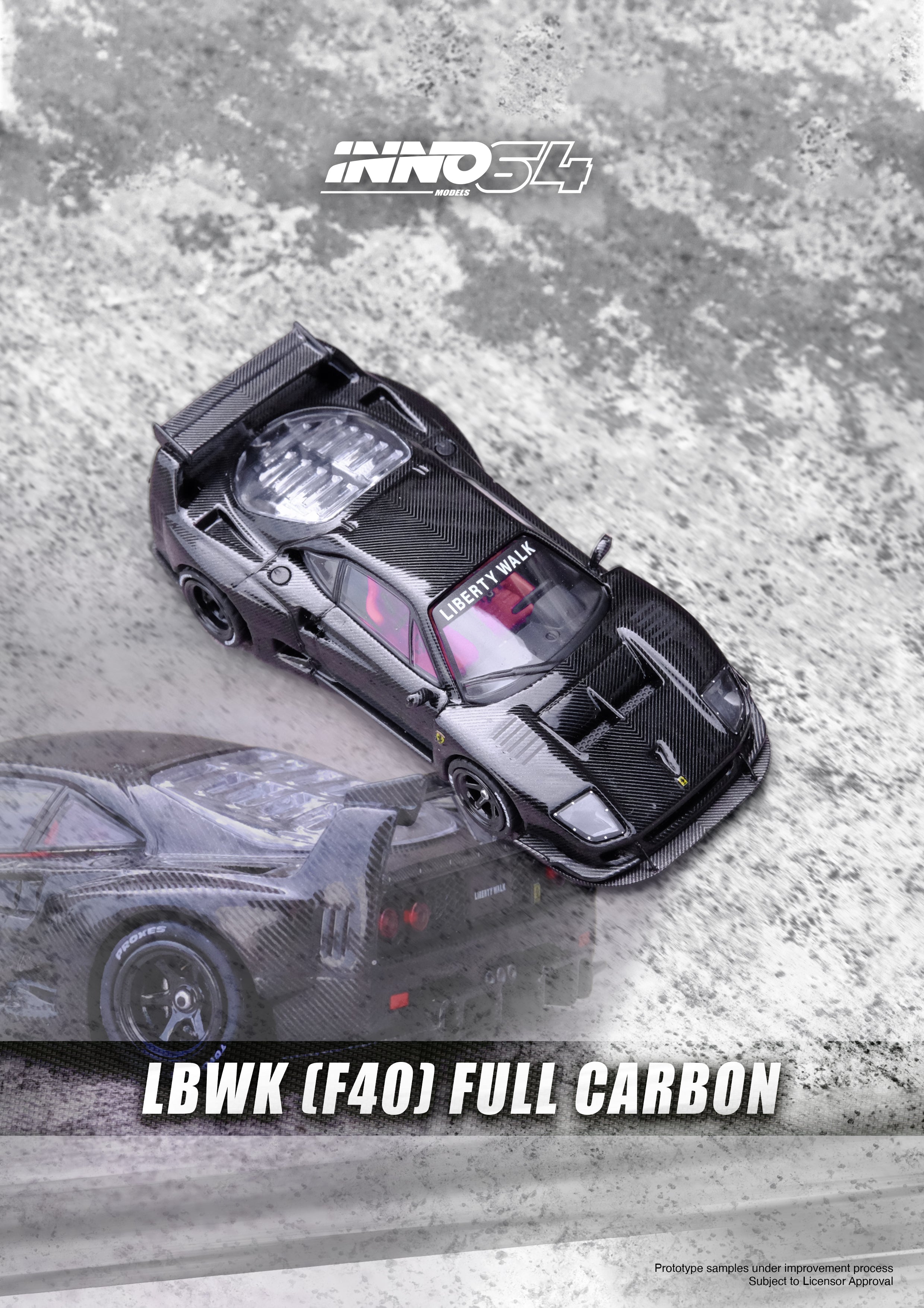 INNO64 1:64 Ferrari F40 Liberty Walk in Full Carbon – Model Cars