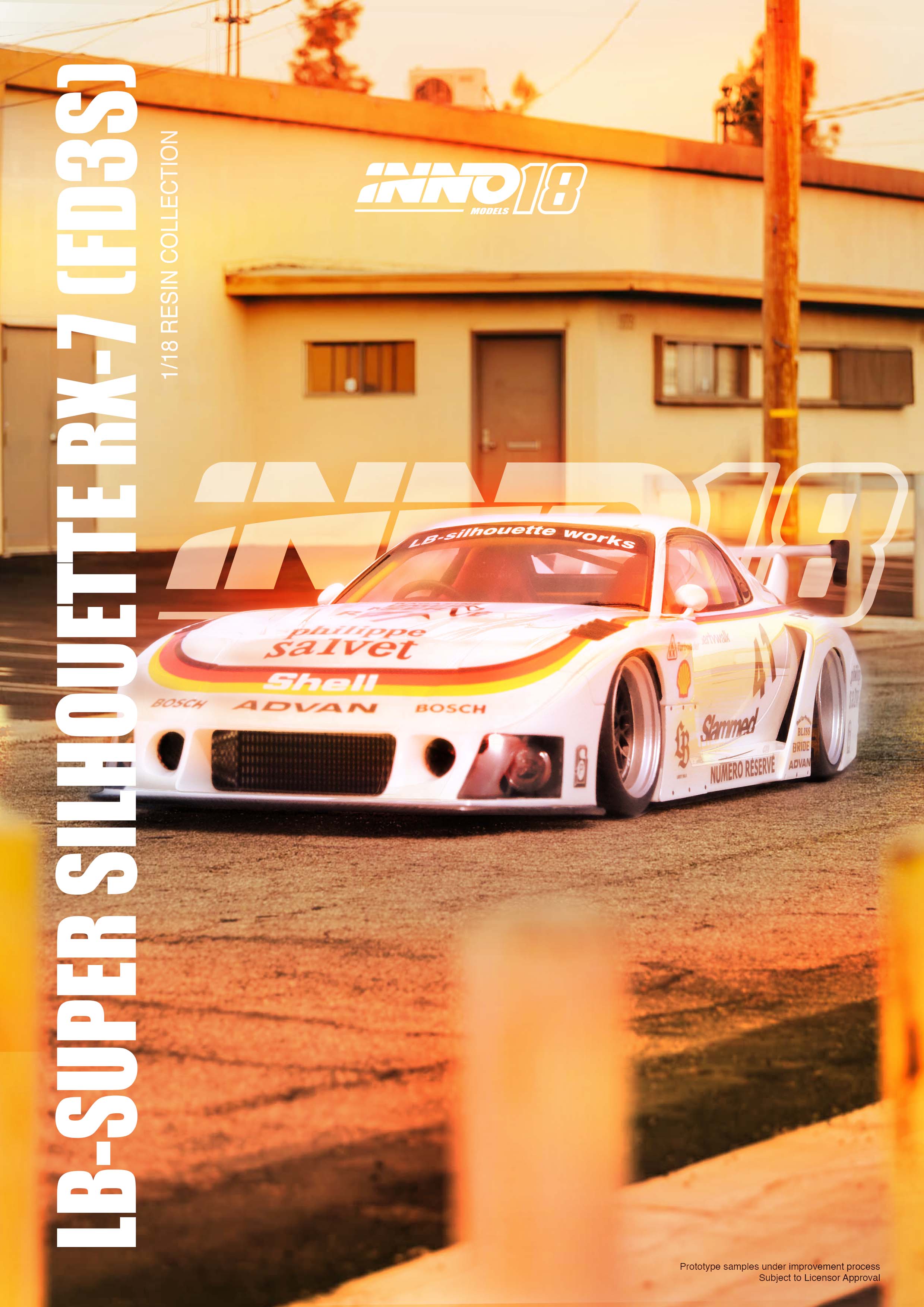 INNO Models 1/18 Mazda RX-7 (FD3S) Super Silhouette LBWK in White