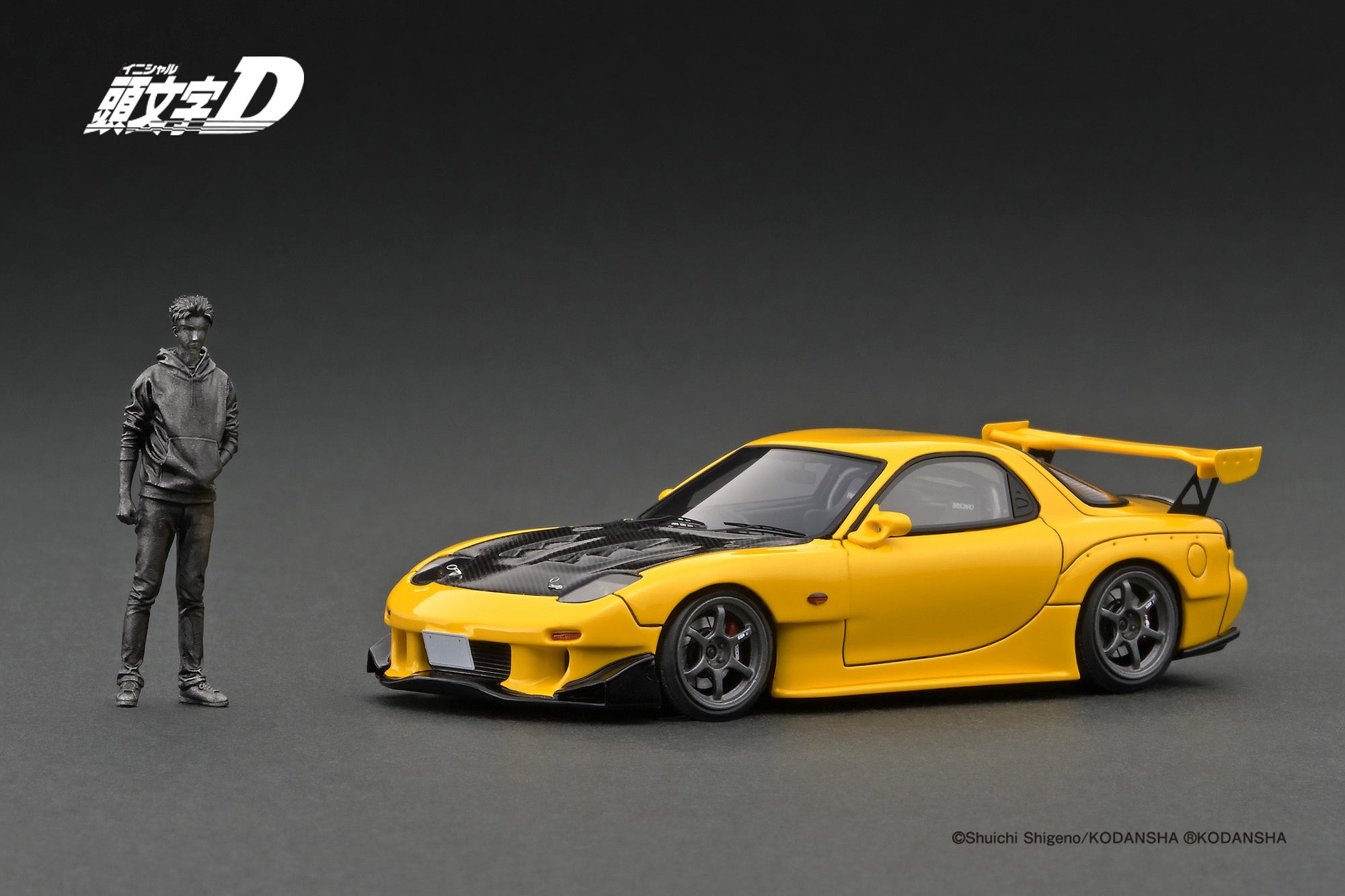 Ignition Model 1:43 Mazda RX-7 (FD3S) Initial D in Yellow with Mr