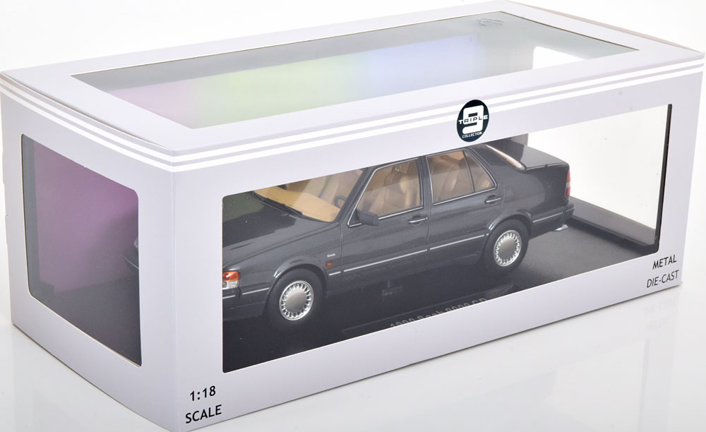 Modellauto Saab 9000 CD Turbo, 1990 grey metallic Triple9 1:18